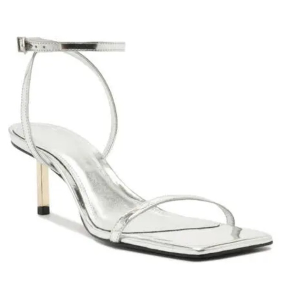SCHUTZ Sam Square Toe Ankle Strap Sandal